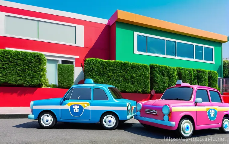 로보카폴리와 디자인 철학 - **Prompt:** "A vibrant animated scene featuring the Robocar Poli rescue team – Poli the blue police ...