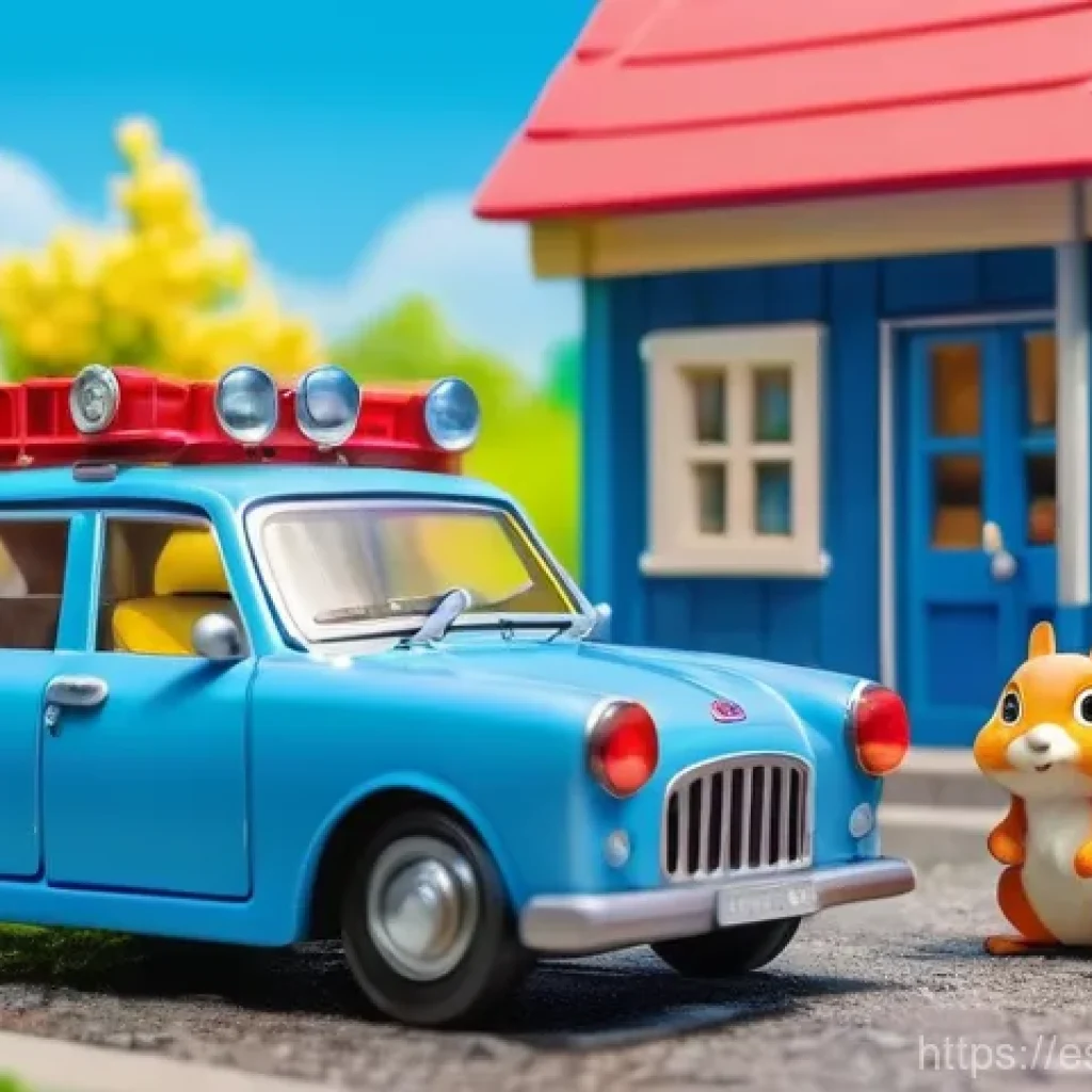 로보카폴리 넷플릭스 - A vibrant, cheerful scene in Broomstown where the Robocar Poli rescue team (Poli, Roy, Amber, and He...