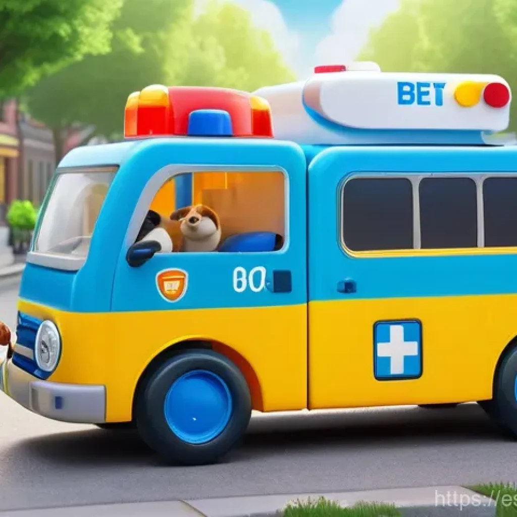 로보카폴리 시즌2 요약 - **Prompt:** A dynamic and brightly lit scene in the bustling Broom Town. The Robocar Poli rescue tea...