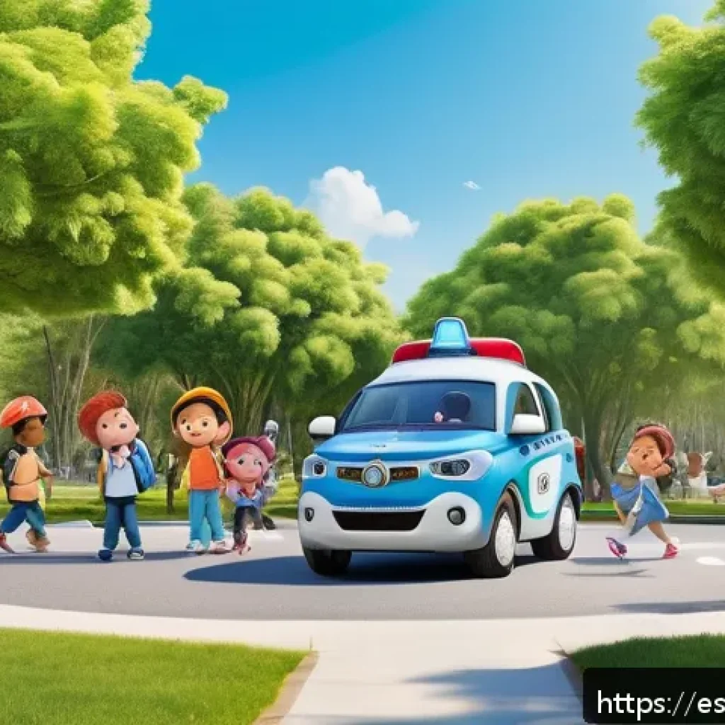 로보카폴리 팬덤 문화 - A vibrant, detailed scene of Robocar Poli characters in a sunny urban park setting, featuring Poli t...