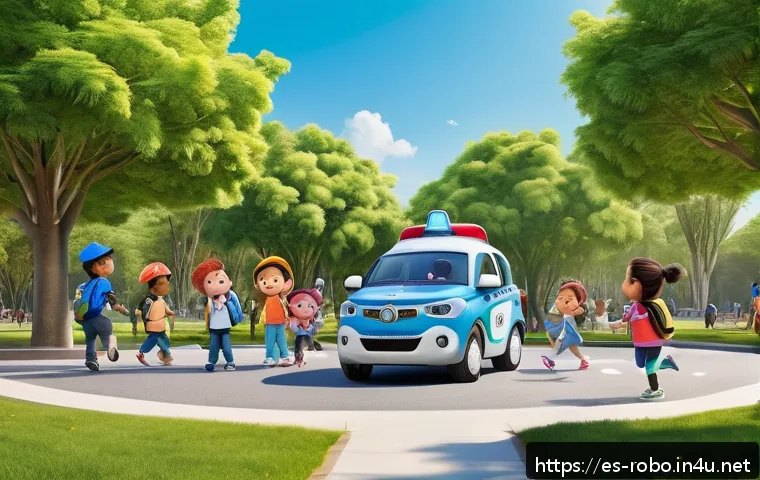 로보카폴리 팬덤 문화 - A vibrant, detailed scene of Robocar Poli characters in a sunny urban park setting, featuring Poli t...
