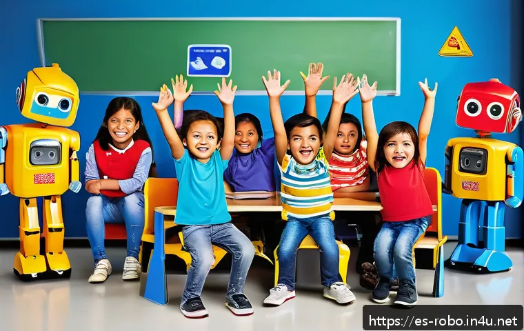 로보카폴리와 협업 프로젝트 - A lively classroom scene in a Latin American school where young children wearing colorful casual clo...